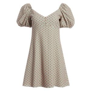 Alice and Olivia Dana Puff Sleeve Empire Waist Mini Dress